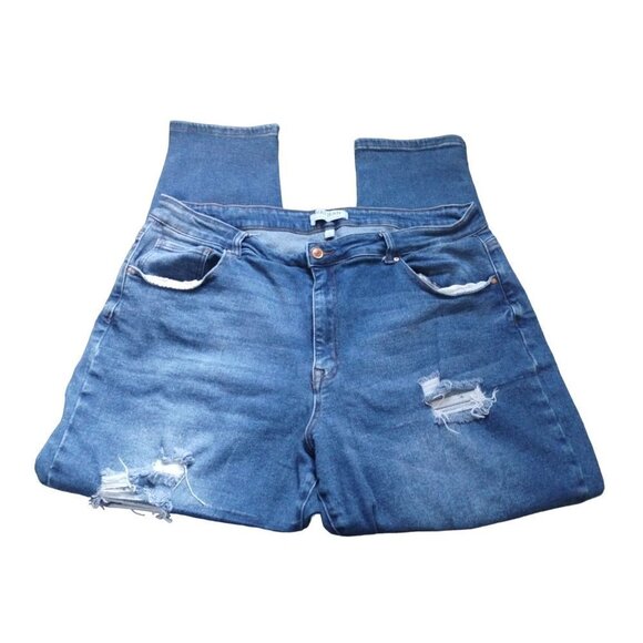 Women's Wax Jean Collection Distressed Denim Dark Wash Size 20 - Picture 3 of 16